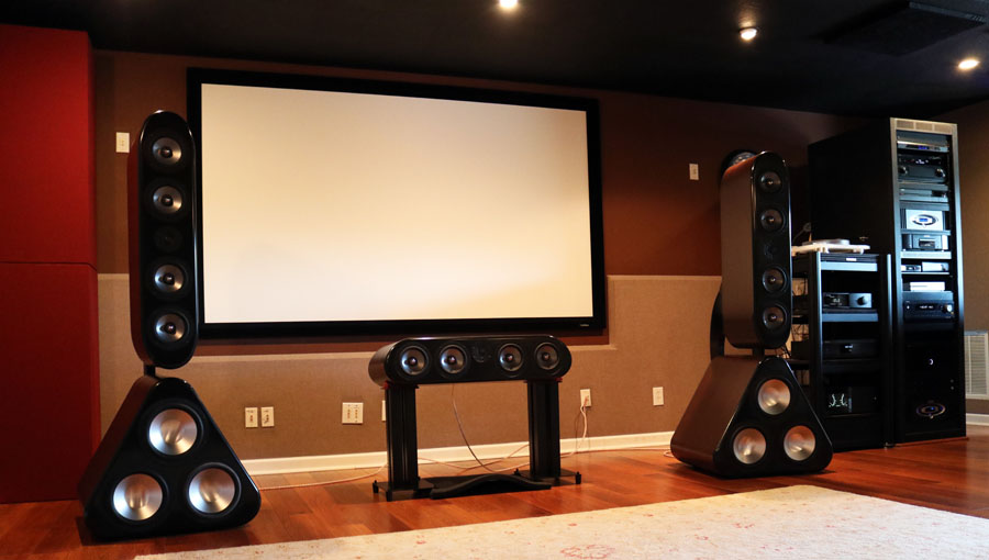 Home Theater Tour of Audioholics 7.1.4 Dolby Atmos Man Cave